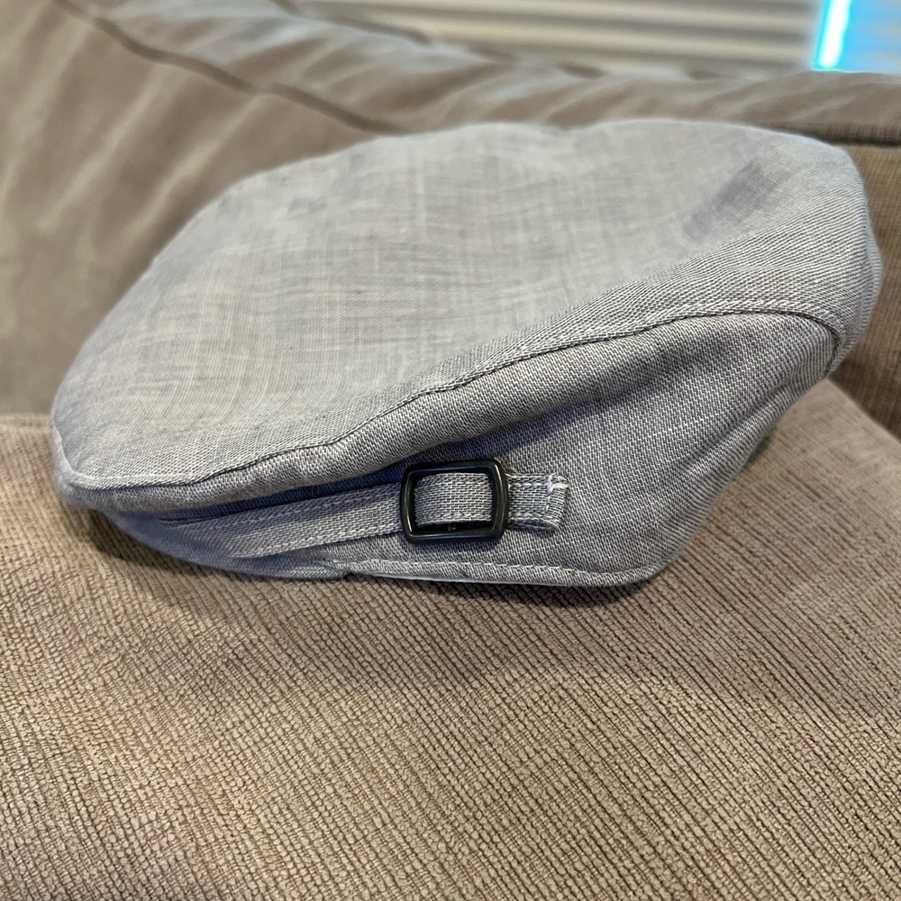 Janie and Jack newsboy gray linen hat.
